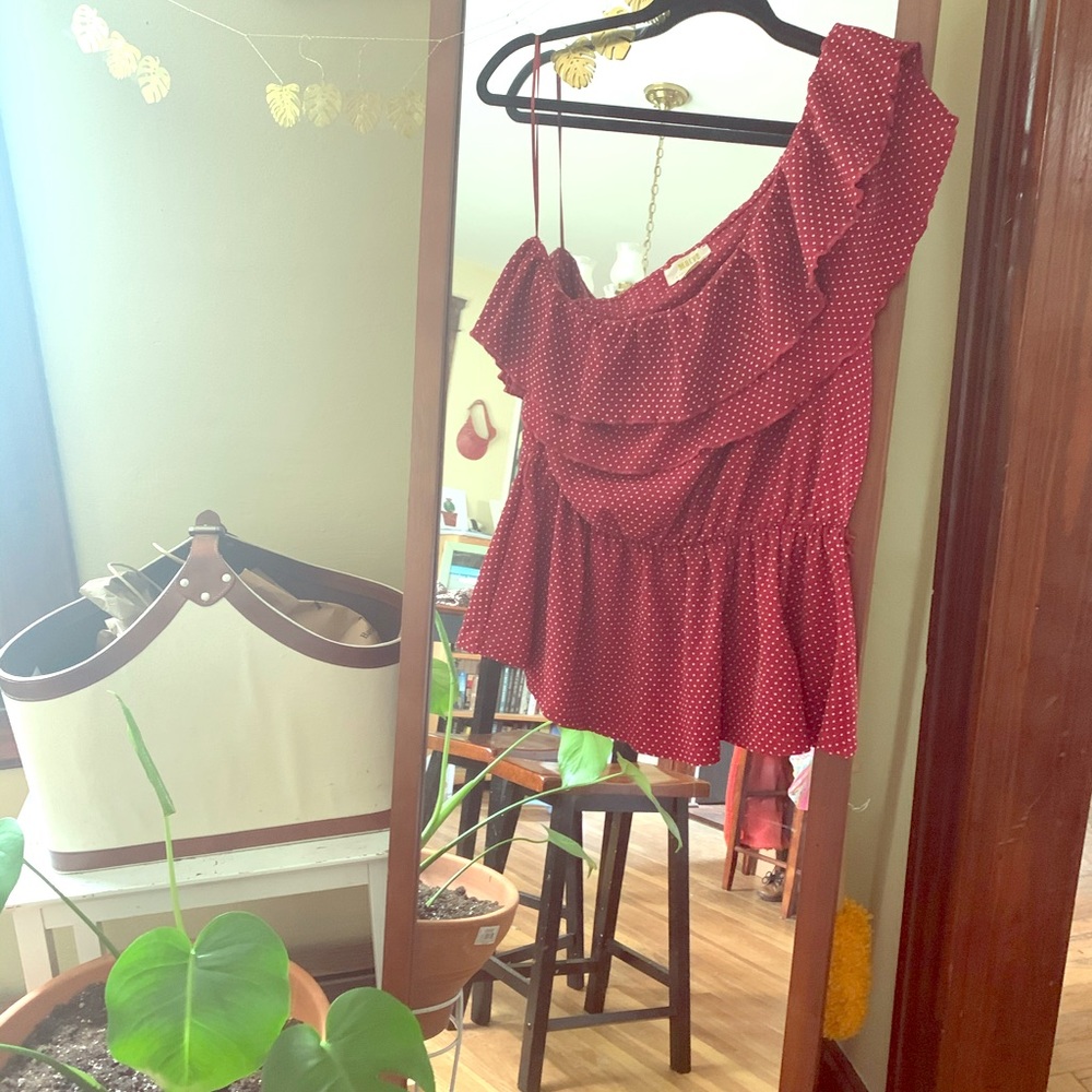 Maeve Anthropologie one shoulder blouse